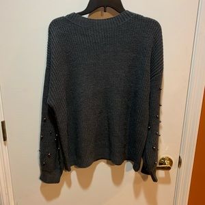 Ana dark gray silver studded sweater XL